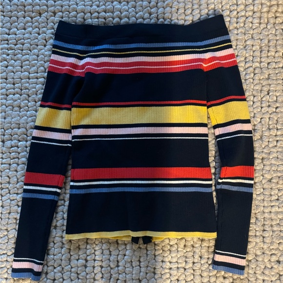 FRAME STRIPPED OFF SHOULDER SWEATER (S) - Picture 3 of 3